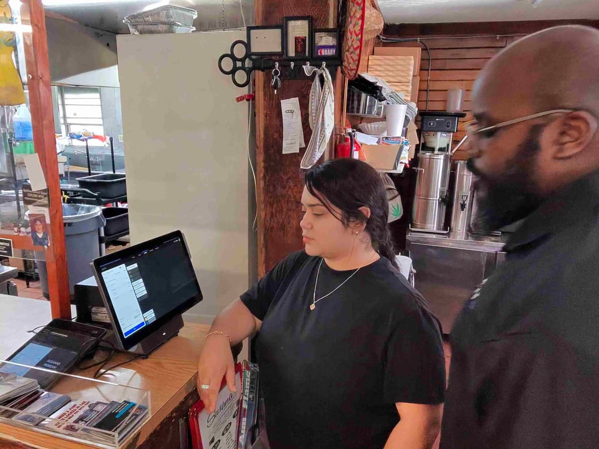 Installing equipment at the counter
